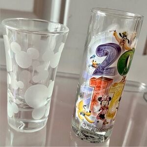 (BRAND NEW) VINTAGE 2011 DISNEY TALL SHOT GLASSES (COMES AS A PAIR)